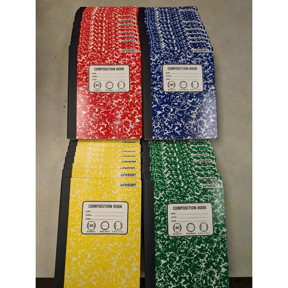48 Unison Composition Notebooks Wide Ruled 80 Sheets Pack - Picture 1 of 7